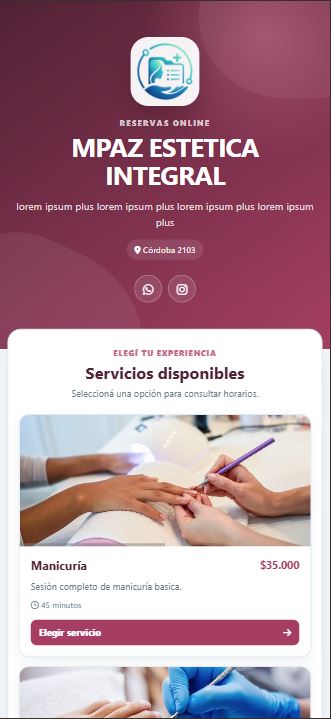 Minisite RegDAI con paleta Borgoña y servicios publicados