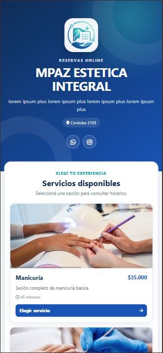 Minisite RegDAI con paleta Océano y catálogo de servicios